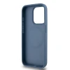 Чехол DKNY Leather Monogram Pattern Metal Logo для iPhone 15 Pro Blue with MagSafe (DKHMP15LPSHRPSB)