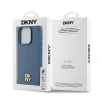 Чехол DKNY Leather Monogram Pattern Metal Logo для iPhone 15 Pro Blue with MagSafe (DKHMP15LPSHRPSB)