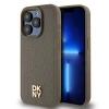 Чохол DKNY Leather Pattern Metal для iPhone 14 Pro Brown with MagSafe (DKHMP14LPSHRPSW)