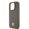 Чохол DKNY Leather Pattern Metal для iPhone 14 Pro Brown with MagSafe (DKHMP14LPSHRPSW)