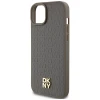 Чохол DKNY Leather Pattern Metal Logo для iPhone 15 Plus | 14 Plus Brown with MagSafe (DKHMP15MPSHRPSW)