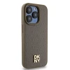 Чохол DKNY Leather Monogram Pattern Metal Logo для iPhone 15 Pro Brown with MagSafe (3666339261818)