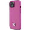 Чохол DKNY Leather Pattern Metal Logo для iPhone 15 Pink with MagSafe (DKHMP15SPSHRPSP)