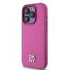 Чохол DKNY Leather Monogram Pattern Metal Logo для iPhone 15 Pro Pink with MagSafe (DKHMP15LPSHRPSP)