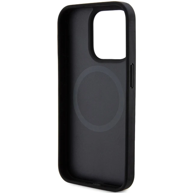 Чохол DKNY Leather Printed Pattern Metal Logo для iPhone 15 Pro Max Black with MagSafe (DKHMP15XPSOSPK)