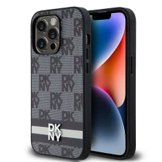 Чохол DKNY Leather Checkered Mono Pattern & Printed Stripes для iPhone 14 Pro Black (DKHCP14LPCPTSSK)