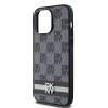Чохол DKNY Leather Checkered Mono Pattern & Printed Stripes для iPhone 14 Pro Max Black (DKHCP14XPCPTSSK)