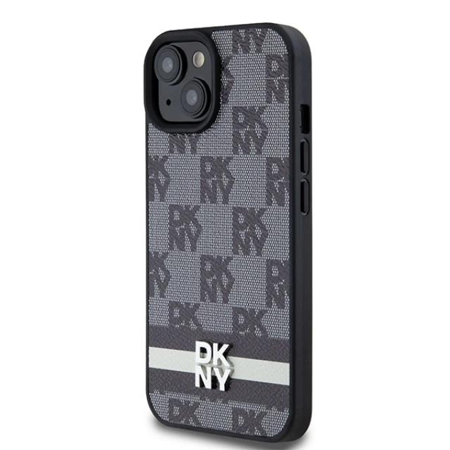 Чохол DKNY Leather Checkered Mono Pattern для iPhone 15 / 14 / 13 Black (DKHCP15SPCPTSSK)