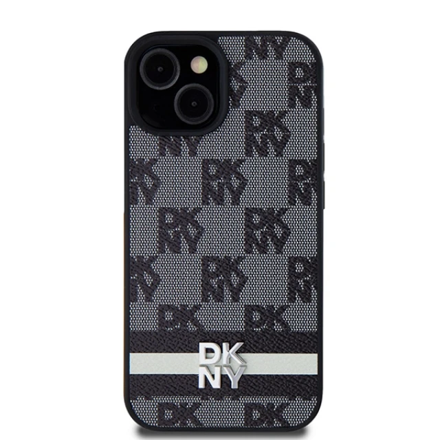 Чохол DKNY Leather Checkered Mono Pattern для iPhone 15 / 14 / 13 Black (DKHCP15SPCPTSSK)