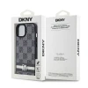 Чохол DKNY Leather Checkered Mono Pattern & Printed Stripes для iPhone 15 Plus / 14 Plus Black (DKHCP15MPCPTSSK)