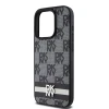 Чохол DKNY Leather Checkered Mono Pattern Printed Stripes для iPhone 15 Pro Black (DKHCP15LPCPTSSK)