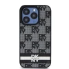 Чохол DKNY Leather Checkered Mono Pattern & Printed Stripes для iPhone 15 Pro Max Black (DKHCP15XPCPTSSK)