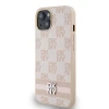 Чохол DKNY Hardcase Leather Checkered Mono Pattern & Printed Stripes для iPhone 14 | 15 | 13 Pink (DKHCP14SPCPTSSP)