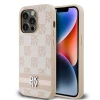 Чохол DKNY Leather Checkered Mono Pattern & Printed Stripes для iPhone 14 Pro Pink (DKHCP14LPCPTSSP)