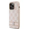 Чохол DKNY Leather Checkered Mono Pattern & Printed Stripes для iPhone 14 Pro Pink (DKHCP14LPCPTSSP)