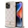 Чохол DKNY Leather Checkered Mono Pattern Printed Stripes для iPhone 14 Pro Max Pink (DKHCP14XPCPTSSP)