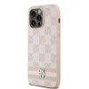 Чохол DKNY Leather Checkered Mono Pattern Printed Stripes для iPhone 14 Pro Max Pink (DKHCP14XPCPTSSP)