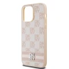Чохол DKNY Leather Checkered Mono Pattern Printed Stripes для iPhone 14 Pro Max Pink (DKHCP14XPCPTSSP)