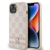 Чохол DKNY Leather Checkered Mono Pattern & Printed Stripes для iPhone 15 Plus / 14 Plus Pink (DKHCP15MPCPTSSP)
