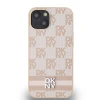 Чохол DKNY Leather Checkered Mono Pattern & Printed Stripes для iPhone 15 Plus / 14 Plus Pink (DKHCP15MPCPTSSP)