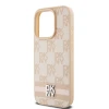 Чохол DKNY Leather Checkered Mono Pattern & Printed Stripes для iPhone 15 Pro Max Pink (DKHCP15XPCPTSSP)
