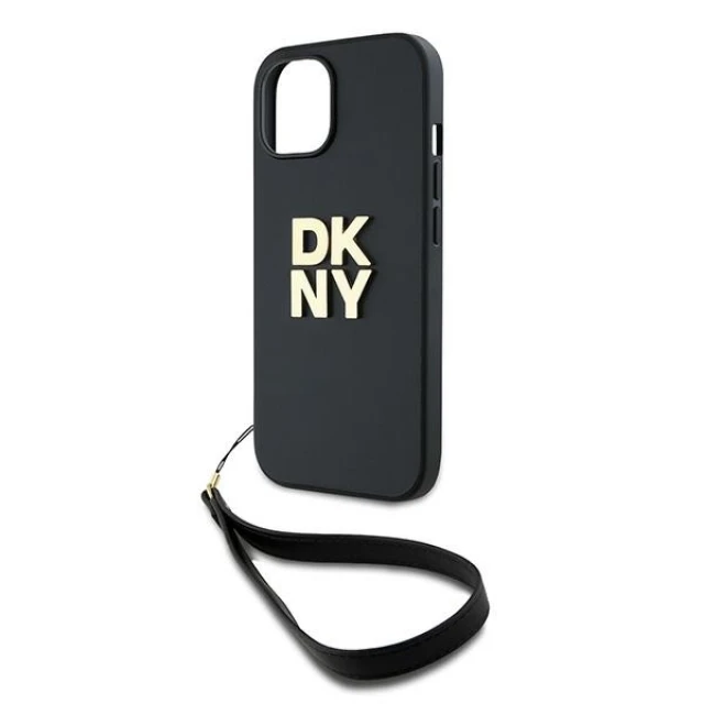 Чохол DKNY Wrist Strap Stock Logo для iPhone 15 / 14 Black (DKHCP14SPBSWSK)