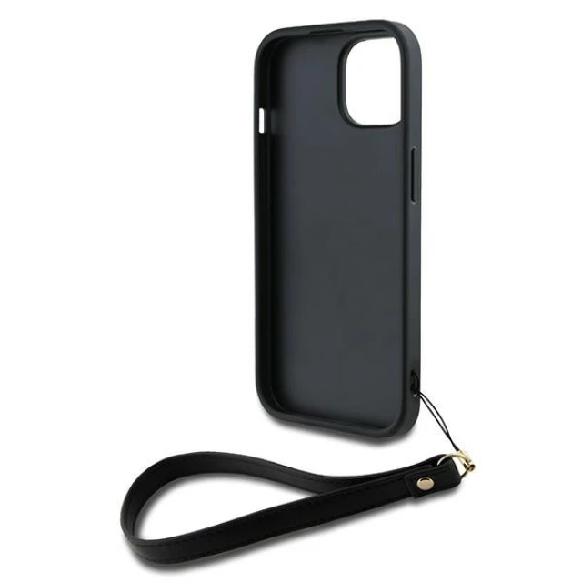 Чохол DKNY Wrist Strap Stock Logo для iPhone 15 Plus Black (DKHCP15MPBSWSK)