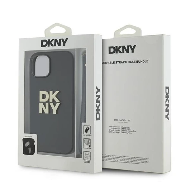 Чохол DKNY Wrist Strap Stock Logo для iPhone 15 Plus Black (DKHCP15MPBSWSK)