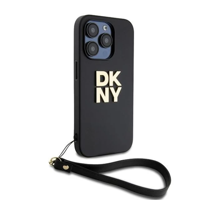 Чохол DKNY Wrist Strap Stock Logo для iPhone 15 Pro Black (DKHCP15LPBSWSK)