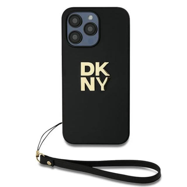 Чохол DKNY Wrist Strap Stock Logo для iPhone 15 Pro Max Black (DKHCP15XPBSWSK)