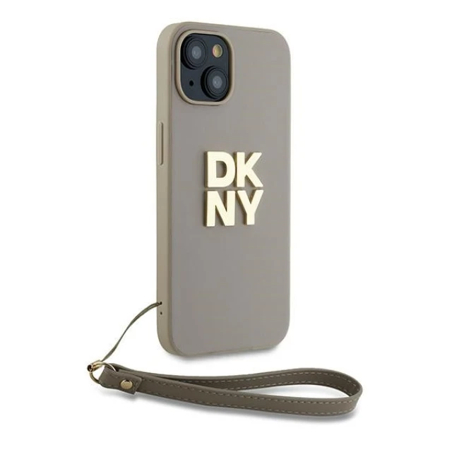 Чохол DKNY Wrist Strap Stock Logo для iPhone 15 Plus Beige (DKHCP15MPBSWSE)