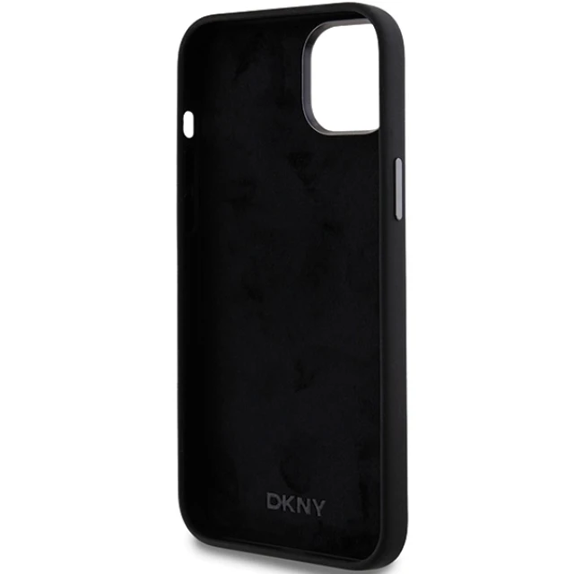 Чехол DKNY Liquid Silicone Metal Logo для iPhone 15 / iPhone 14 / iPhone 13 Black (DKHCP15SSMCBSK)