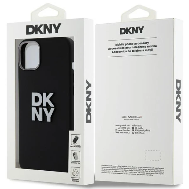 Чехол DKNY Liquid Silicone Metal Logo для iPhone 15 Plus / 14 Plus Black (DKHCP15MSMCBSK)