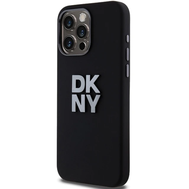 Чехол DKNY Liquid Silicone Metal Logo для iPhone 15 Pro Black (DKHCP15LSMCBSK)