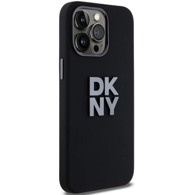 Чехол DKNY Liquid Silicone Metal Logo для iPhone 15 Pro Black (DKHCP15LSMCBSK)