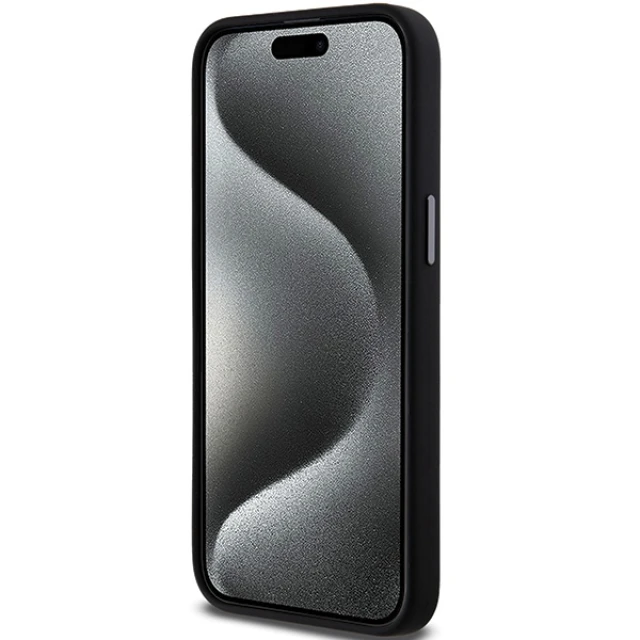 Чехол DKNY Liquid Silicone Metal Logo для iPhone 15 Pro Black (DKHCP15LSMCBSK)