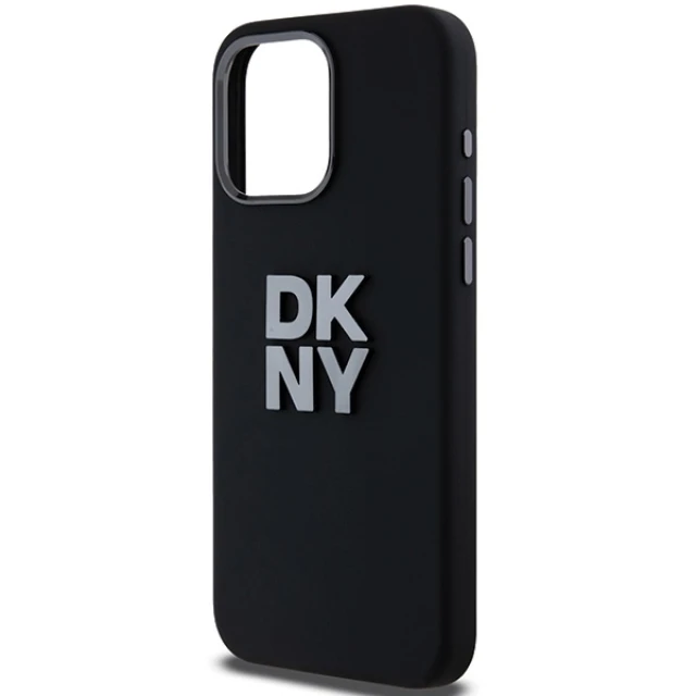 Чехол DKNY Liquid Silicone Metal Logo для iPhone 15 Pro Black (DKHCP15LSMCBSK)