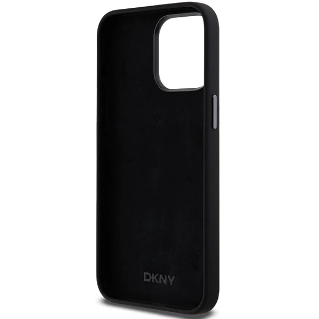 Чехол DKNY Liquid Silicone Metal Logo для iPhone 15 Pro Black (DKHCP15LSMCBSK)