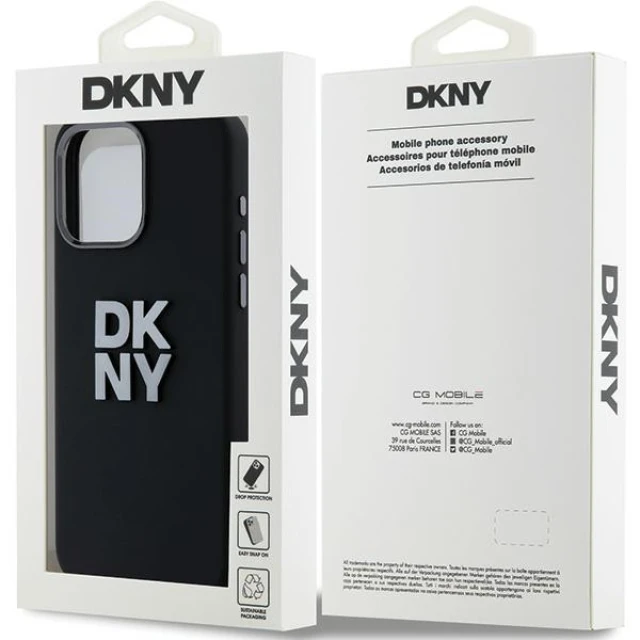 Чехол DKNY Liquid Silicone Metal Logo для iPhone 15 Pro Black (DKHCP15LSMCBSK)
