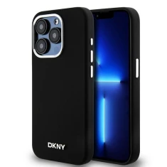 Чохол DKNY Liquid Silicone Small Metal Logo для iPhone 14 Pro Black with MagSafe (DKHMP14LSMCHLK)