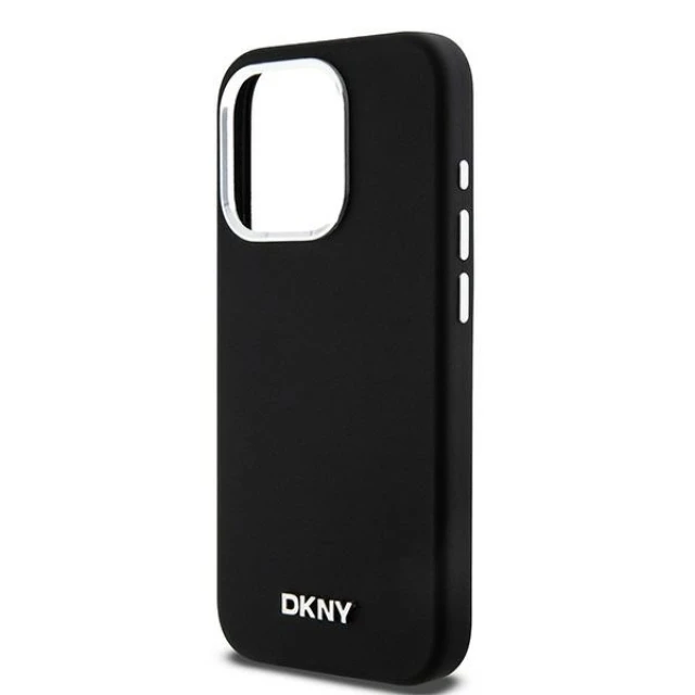 Чохол DKNY Liquid Silicone Small Metal Logo для iPhone 14 Pro Black with MagSafe (DKHMP14LSMCHLK)