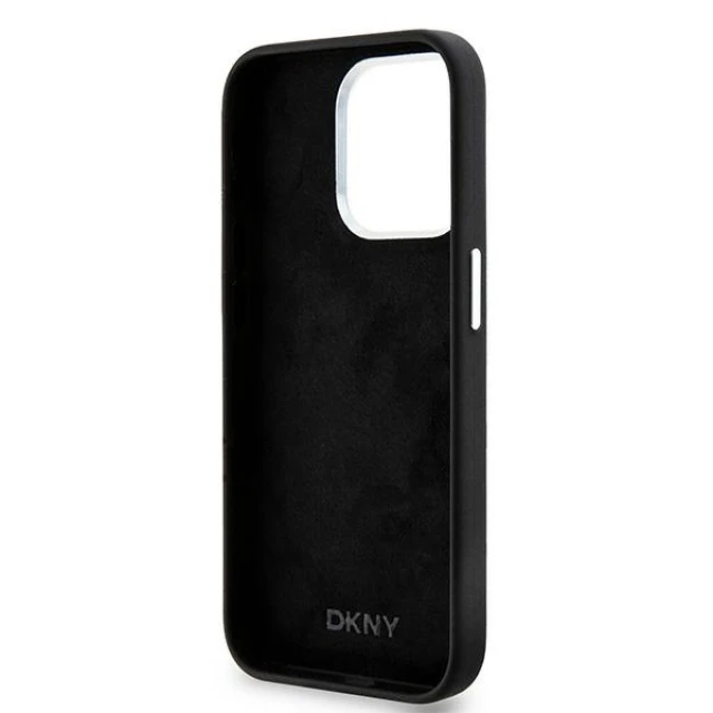 Чохол DKNY Liquid Silicone Small Metal Logo для iPhone 14 Pro Black with MagSafe (DKHMP14LSMCHLK)