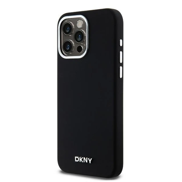 Чохол DKNY Liquid Silicone Small Metal Logo для iPhone 14 Pro Max Black with MagSafe (DKHMP14XSMCHLK)