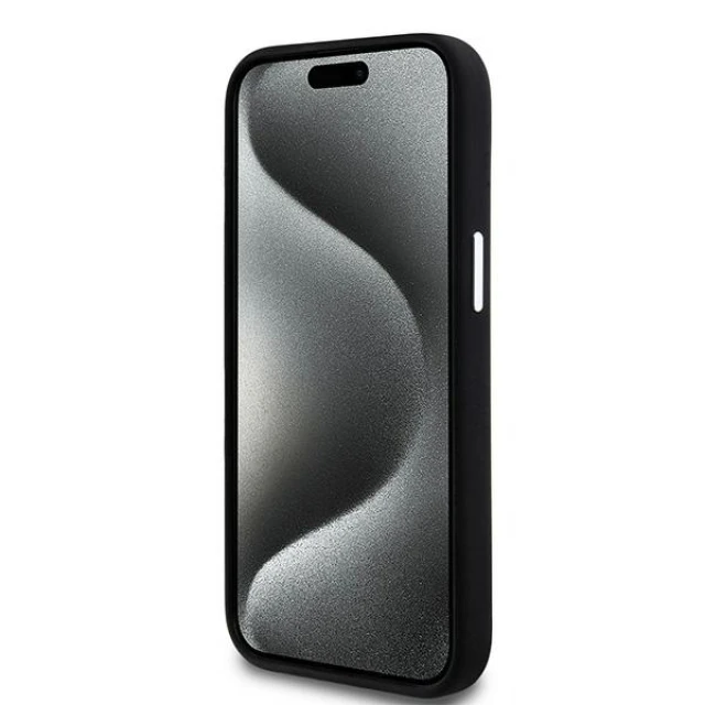Чохол DKNY Liquid Silicone Small Metal Logo для iPhone 15 / 14 / 13 Black with MagSafe (DKHMP15SSMCHLK)