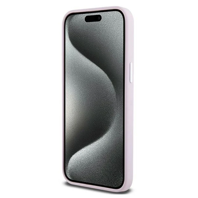 Чохол DKNY Liquid Silicone Small Metal Logo для iPhone 14 Pro Max Pink with MagSafe (DKHMP14XSMCHLP)
