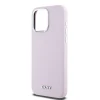 Чохол DKNY Liquid Silicone Small Metal Logo для iPhone 14 Pro Max Pink with MagSafe (DKHMP14XSMCHLP)