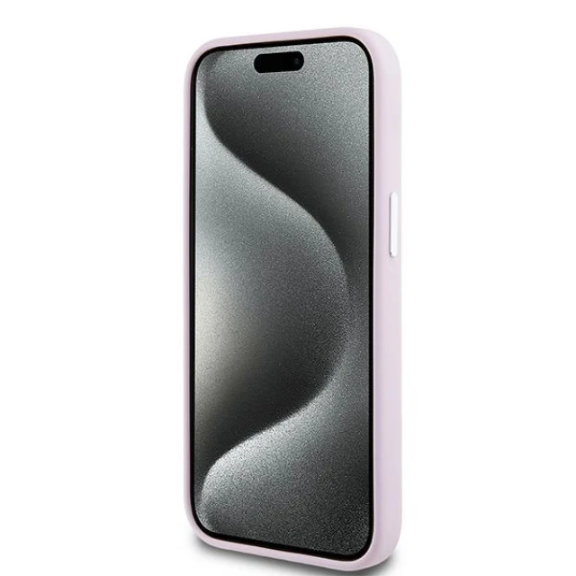Чохол DKNY Liquid Silicone Small Metal Logo для iPhone 15 / iPhone 14 / iPhone 13 Pink with MagSafe (DKHMP15SSMCHLP)