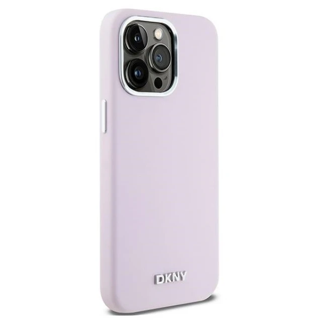 Чохол DKNY Liquid Silicone Small Metal Logo для iPhone 15 Pro Max Pink with MagSafe (DKHMP15XSMCHLP)