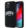 Чохол DKNY Liquid Silicone White Printed Logo для iPhone 12 | 12 Pro Black with MagSafe (DKHMP12MSNYACH)