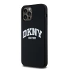 Чохол DKNY Liquid Silicone White Printed Logo для iPhone 12 | 12 Pro Black with MagSafe (DKHMP12MSNYACH)